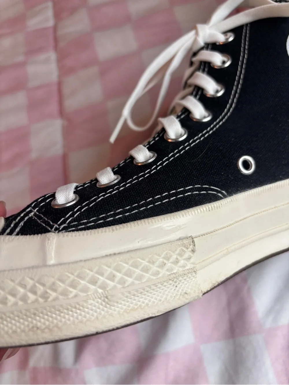 Converse All Star Comme des Garçons Peek-A-Boo Heart High Top Sneakers - 10